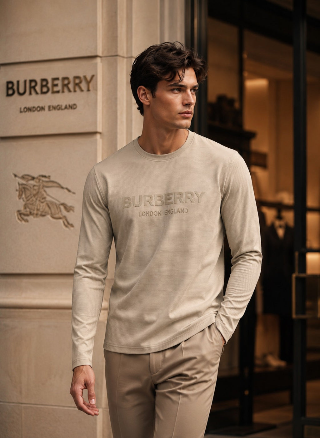 Men’s Premium Ribbed Full Sleeve Casual T-Shirt