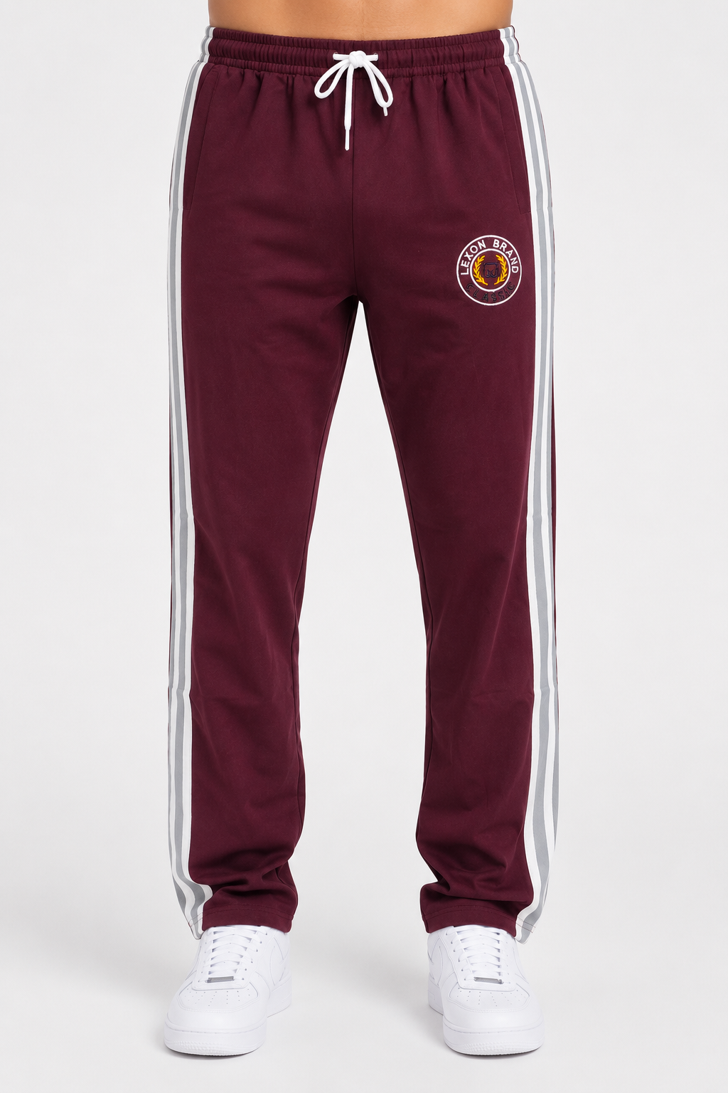 Lexon Brand Men's Premium Straight Fit Track Pants | Side Stripe | Casual & Sports Lower