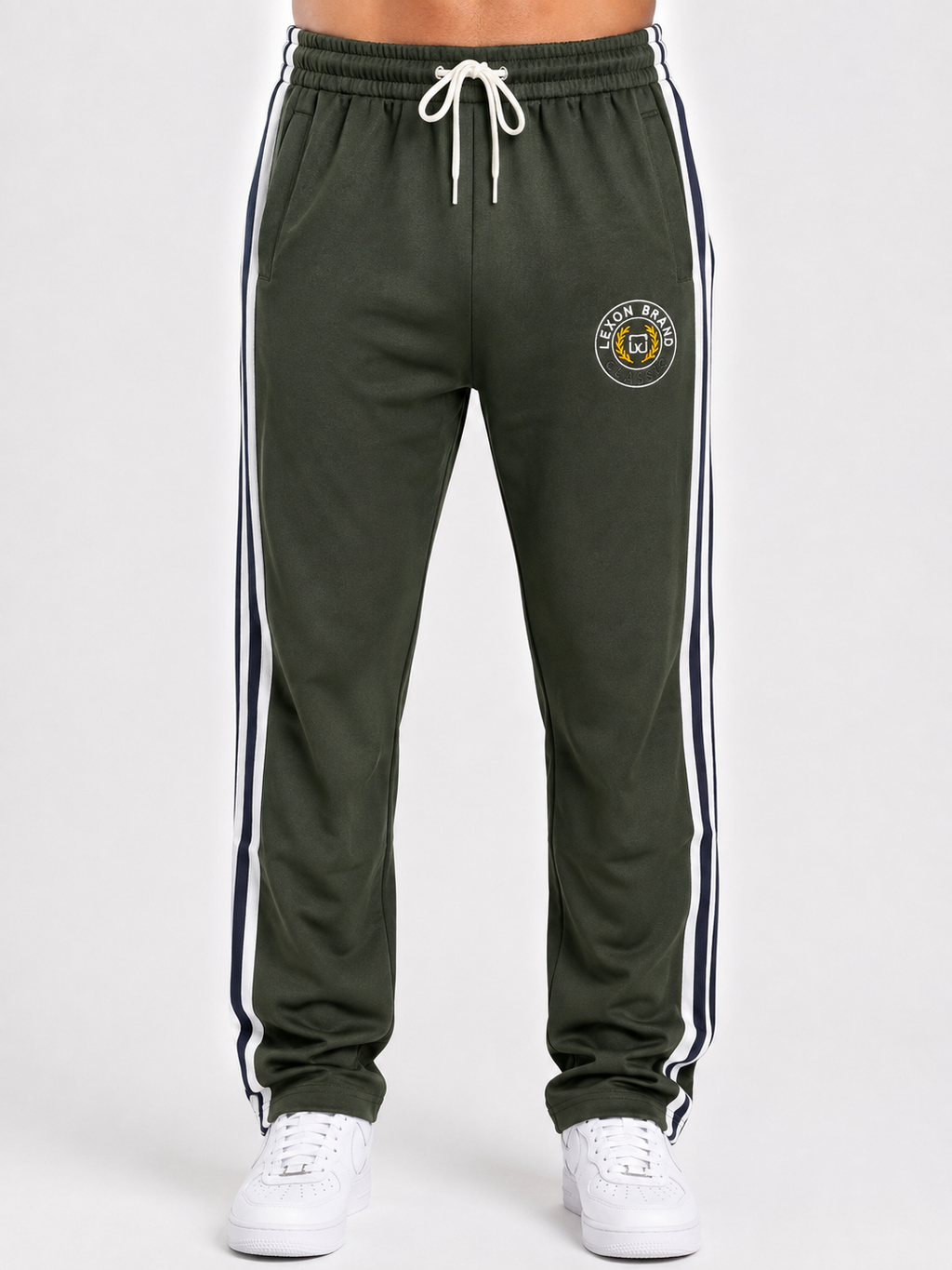 Lexon Brand Men's Premium Straight Fit Track Pants | Side Stripe | Casual & Sports Lower