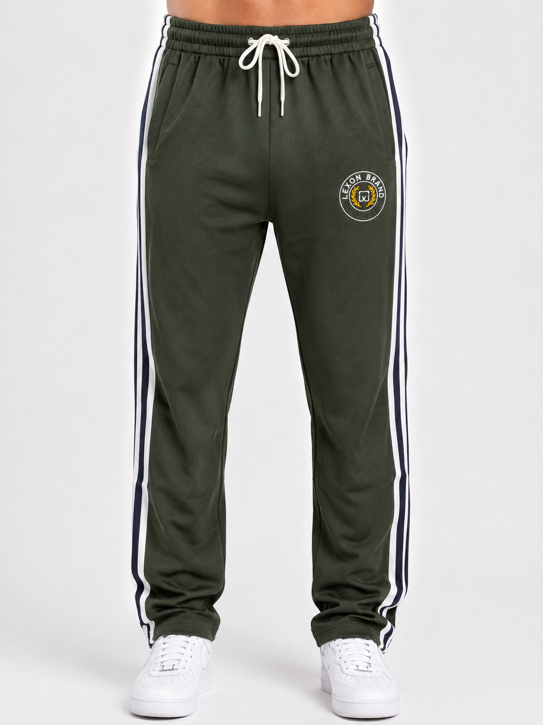 Lexon Brand Men's Premium Straight Fit Track Pants | Side Stripe | Casual & Sports Lower
