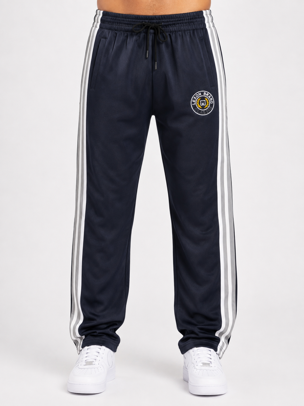 Lexon Brand Men's Premium Straight Fit Track Pants | Side Stripe | Casual & Sports Lower