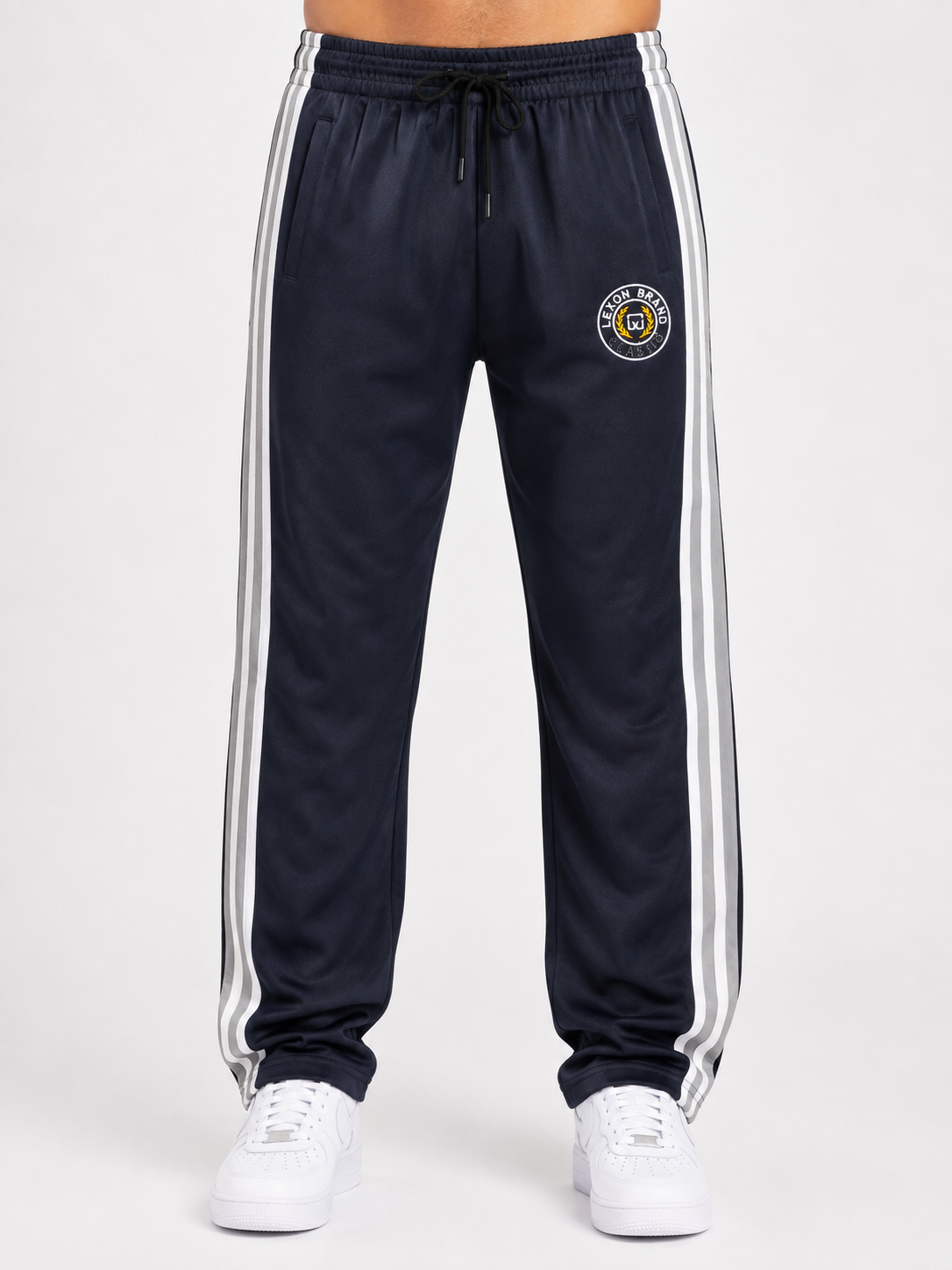 Lexon Brand Men's Premium Straight Fit Track Pants | Side Stripe | Casual & Sports Lower
