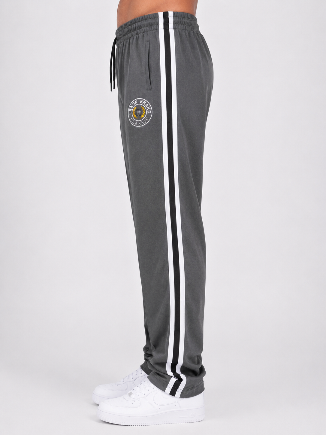 Lexon Brand Men's Premium Straight Fit Track Pants | Side Stripe | Casual & Sports Lower