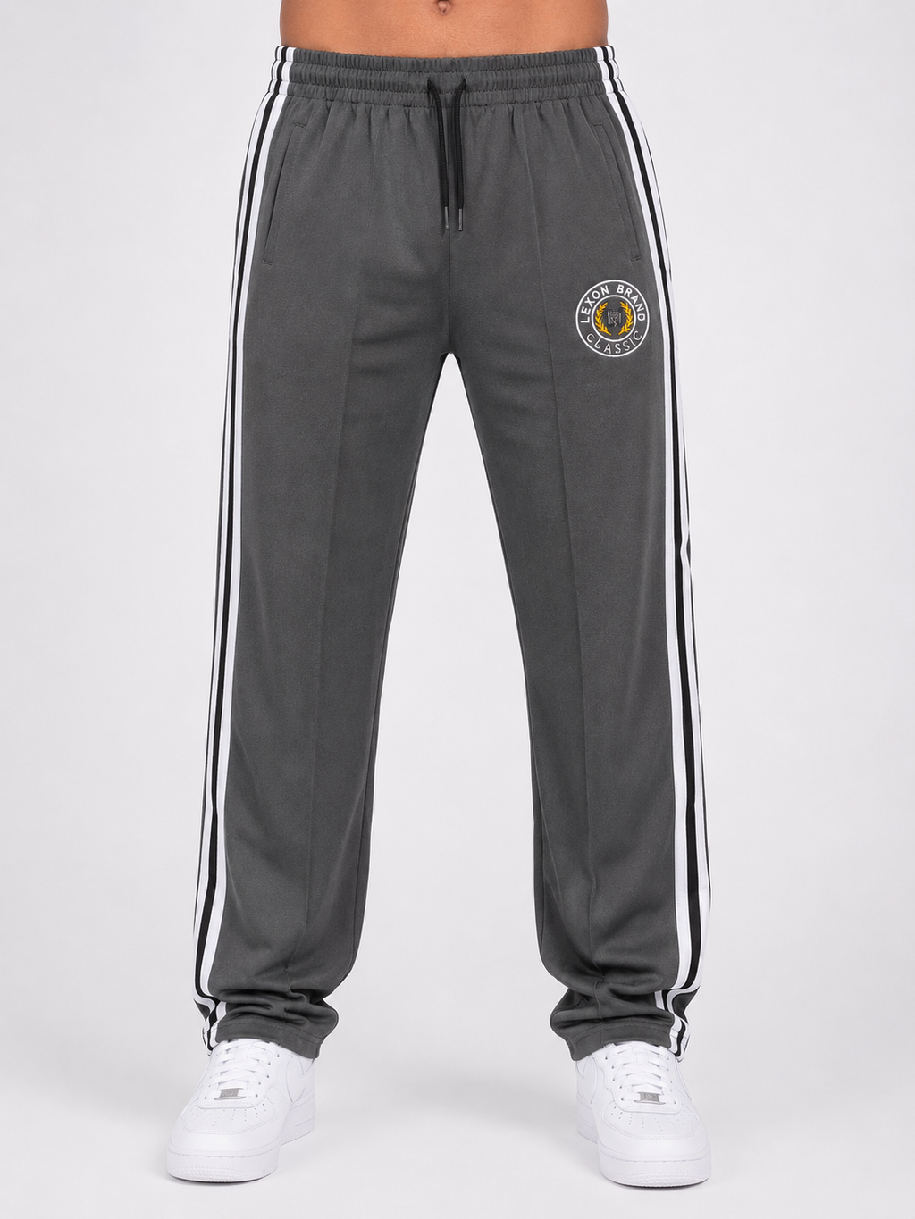 Lexon Brand Men's Premium Straight Fit Track Pants | Side Stripe | Casual & Sports Lower