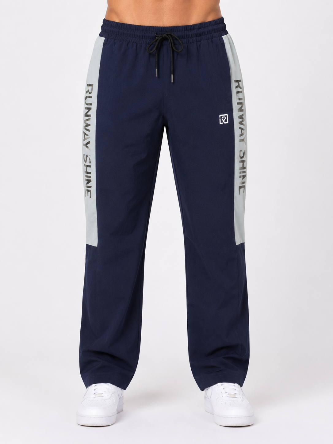 Runway Shine Men's Straight Fit Track Pants with Side Panel