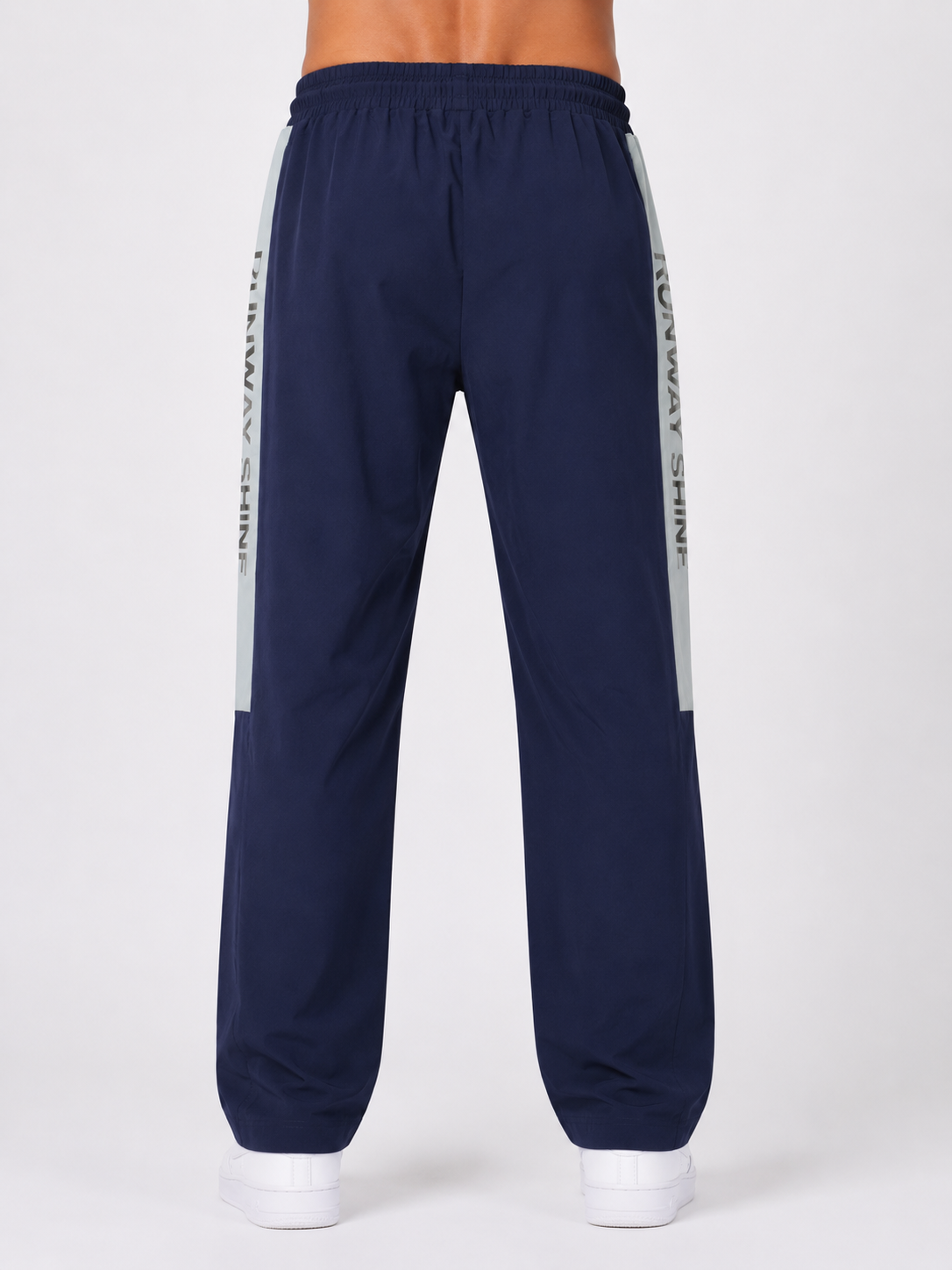 Runway Shine Men's Straight Fit Track Pants with Side Panel
