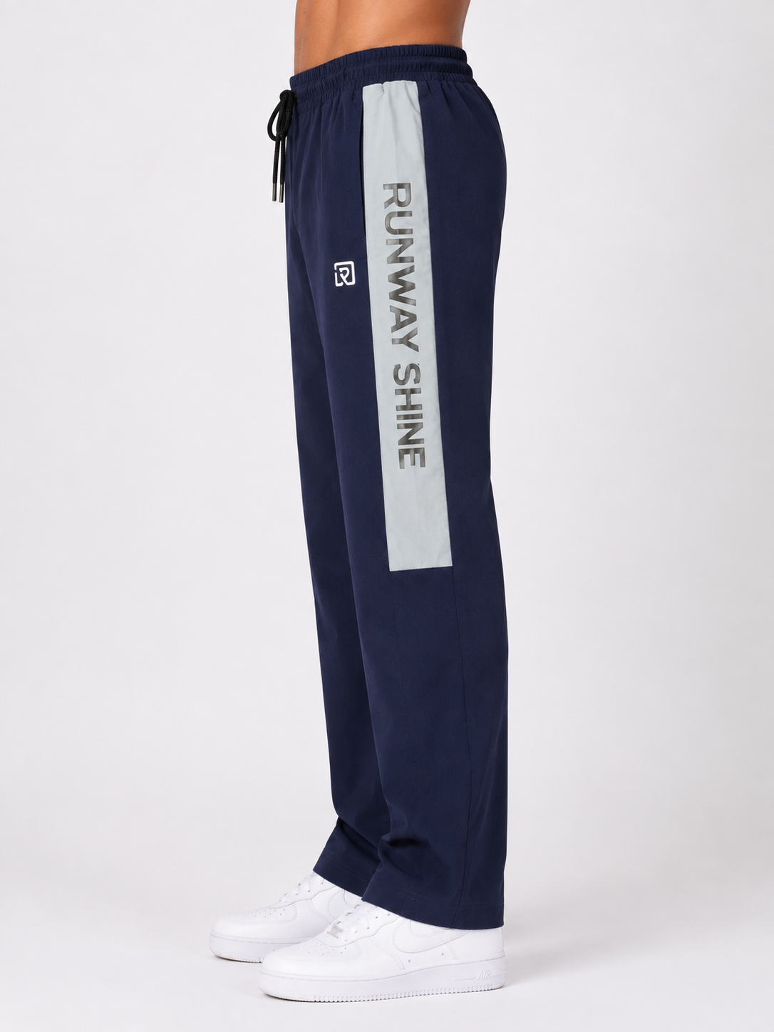Runway Shine Men's Straight Fit Track Pants with Side Panel