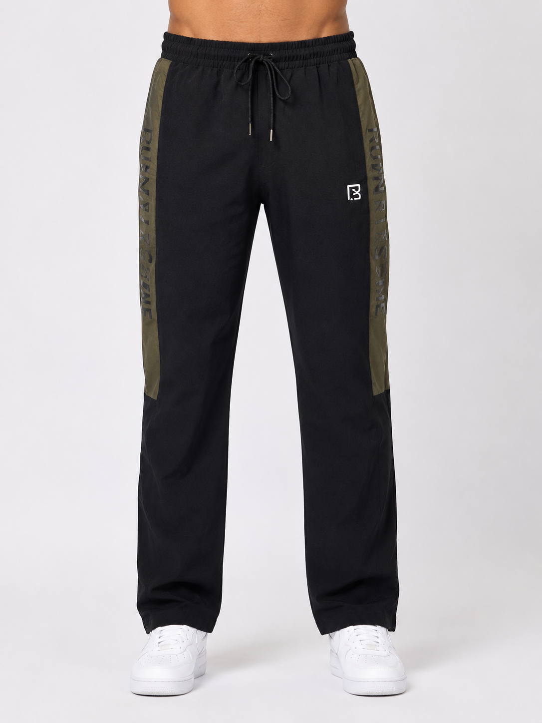Runway Shine Men's Straight Fit Track Pants with Side Panel