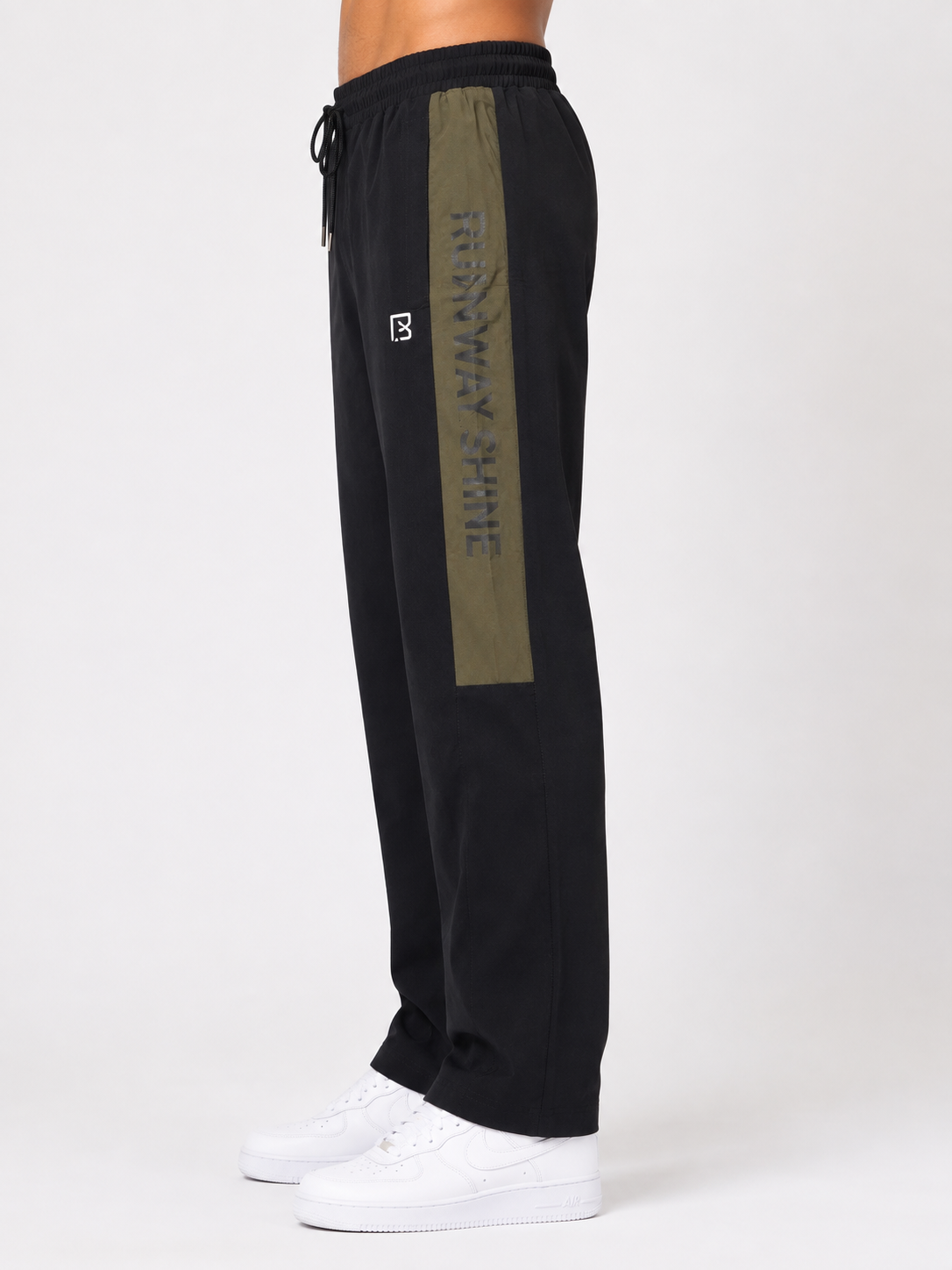 Runway Shine Men's Straight Fit Track Pants with Side Panel
