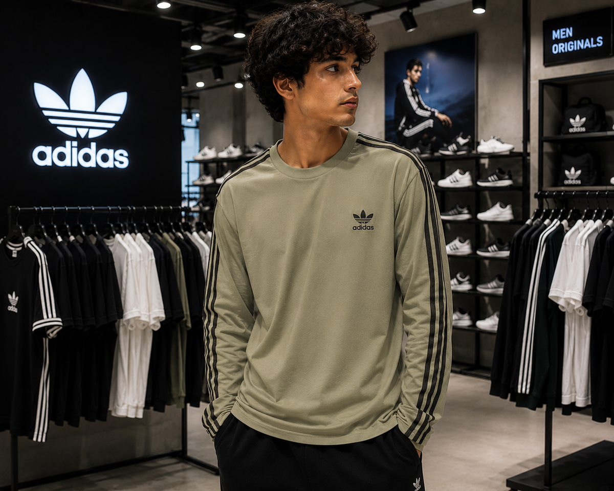 Men's 3-Stripe Cotton Full Sleeve T-Shirt