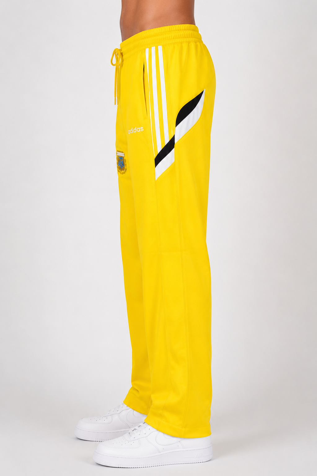 Men’s Yellow 3-Stripe Track Pants – Crush Lycra Relaxed Fit