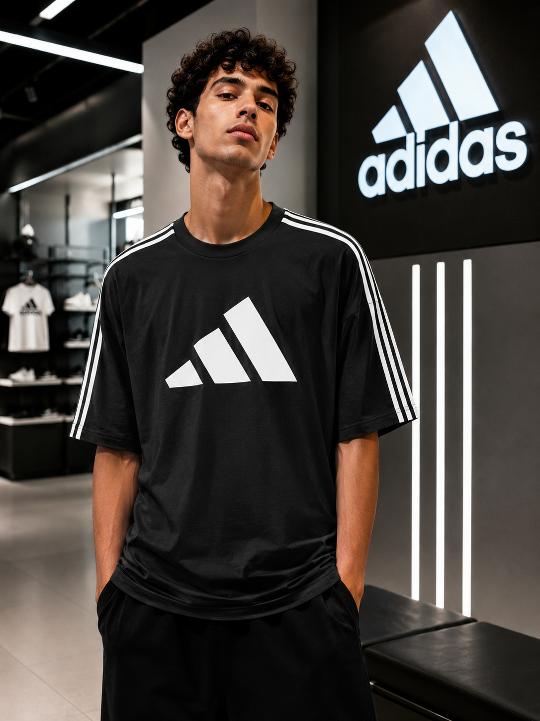 Men’s Cotton Drop Shoulder Embroidered Graphic T-Shirt