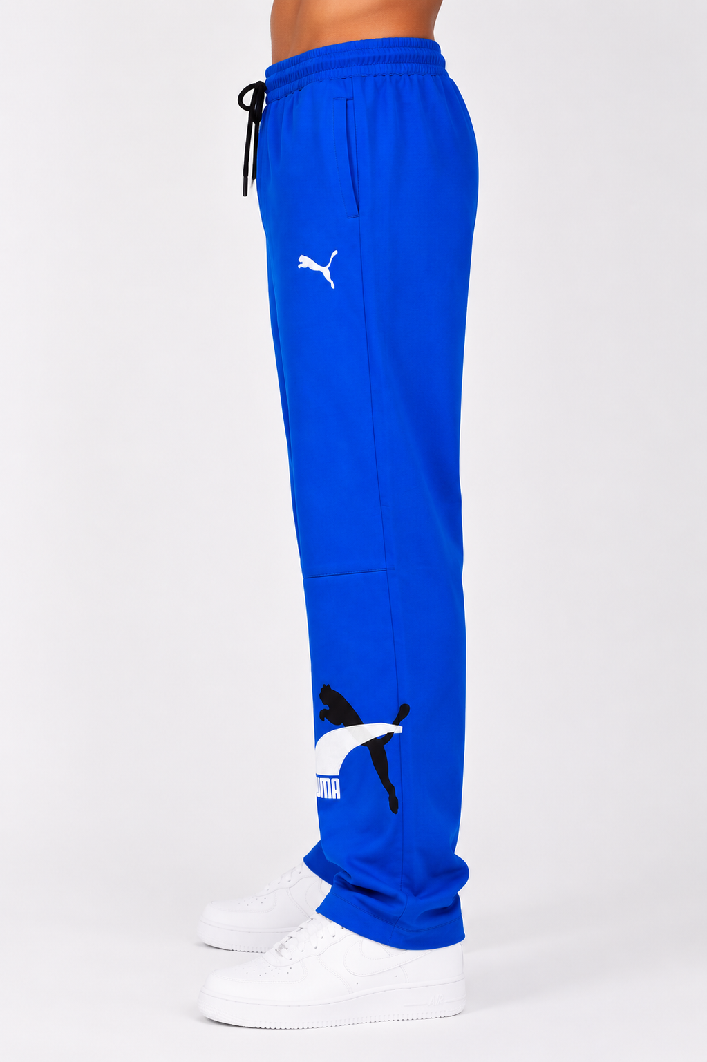 Men's Premium Oversized Logo Track Pants – Olive Green, Red & Royal Blue