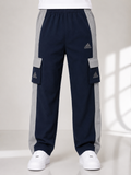 Men's Contrast Stripe Cargo Track Pants - Relaxed Fit