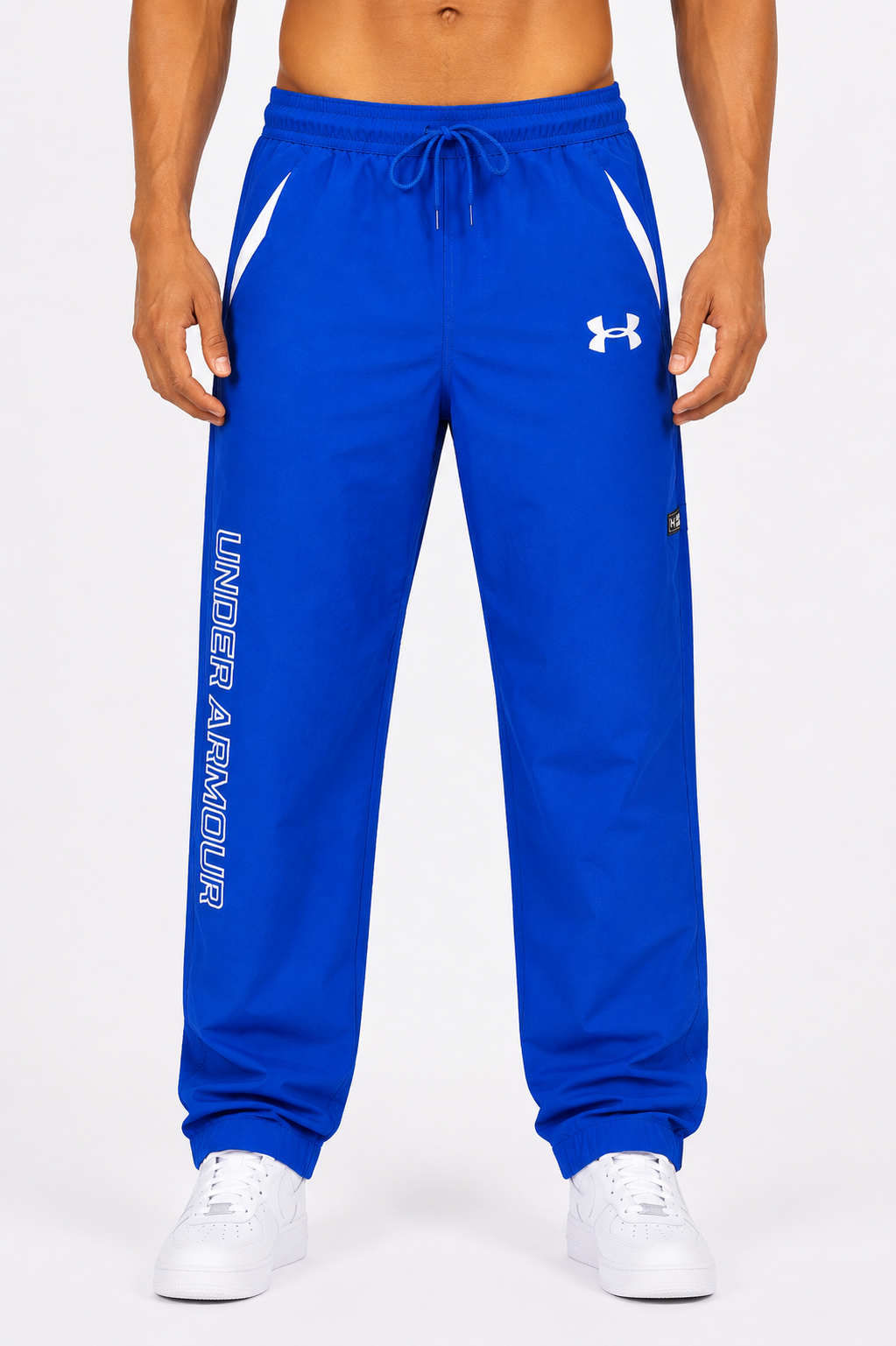 Men’s Premium Athletic Track Pants – Sporty Jogger Fit | Blue & Red
