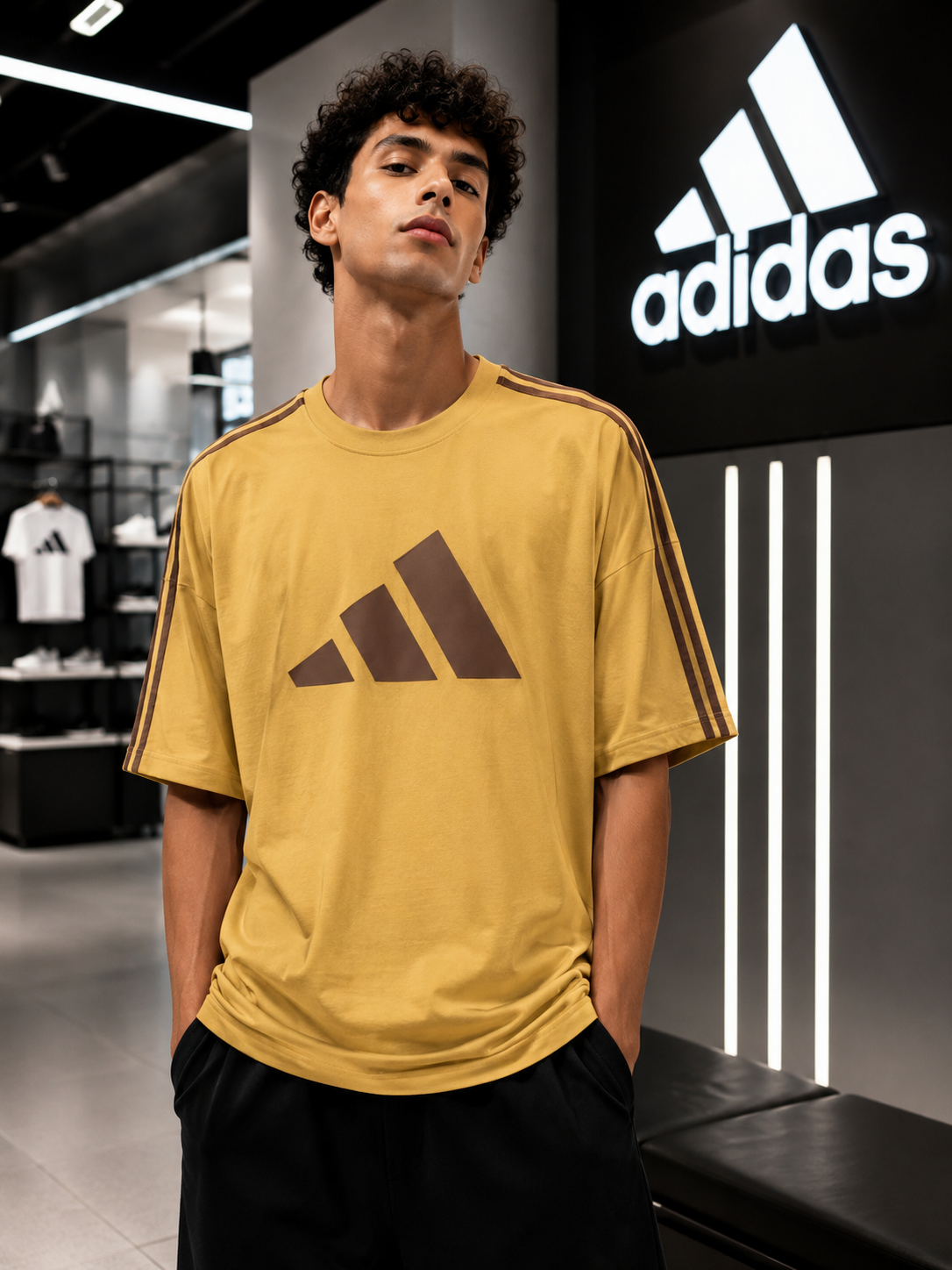 Men’s Cotton Drop Shoulder Embroidered Graphic T-Shirt