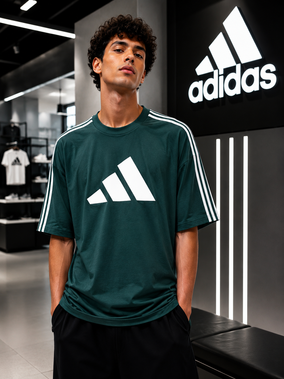 Men’s Cotton Drop Shoulder Embroidered Graphic T-Shirt