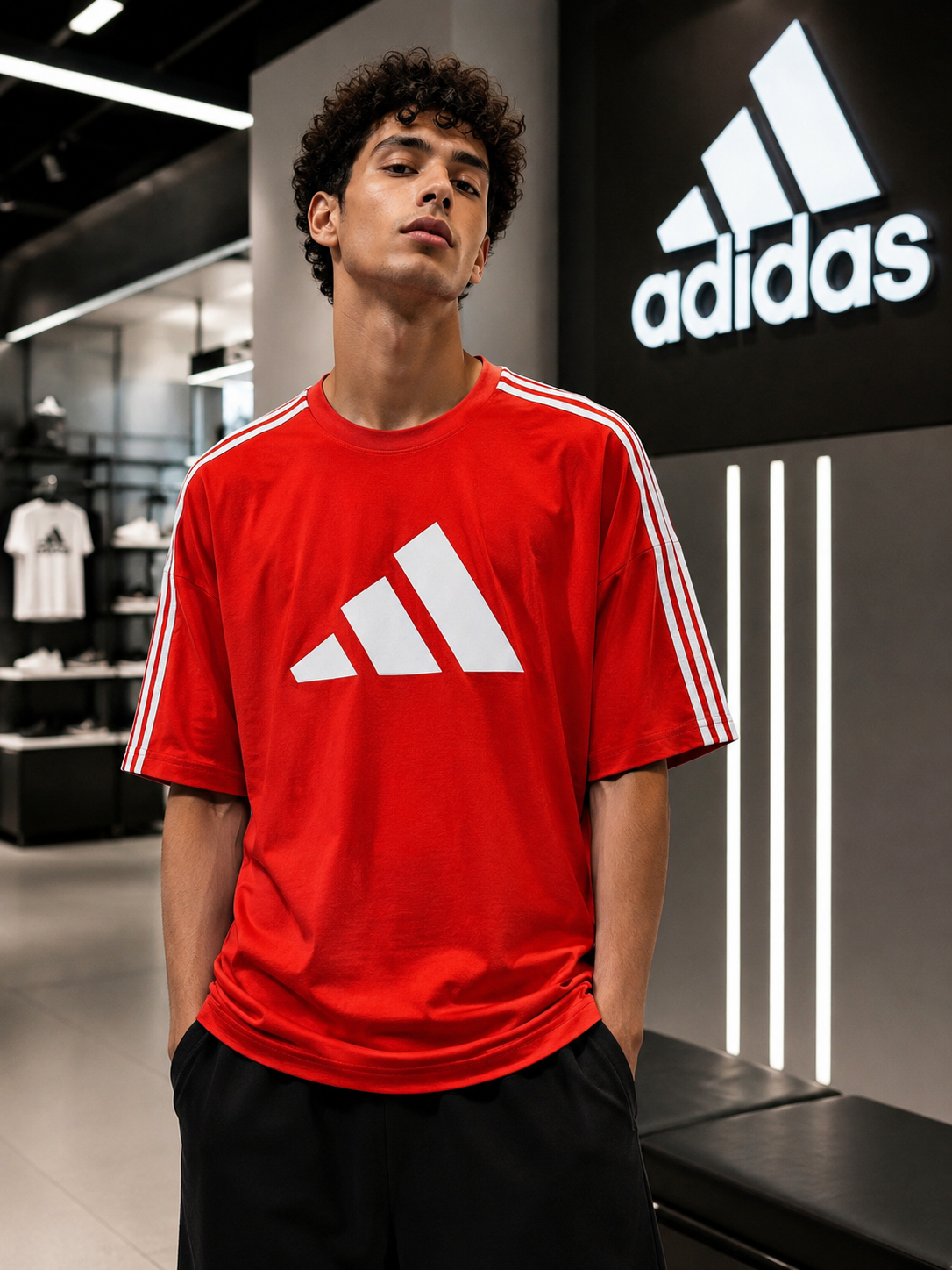 Men’s Cotton Drop Shoulder Embroidered Graphic T-Shirt