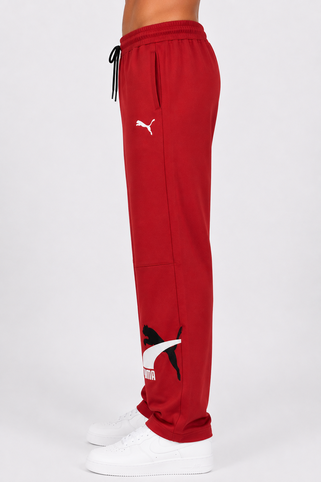 Men's Premium Oversized Logo Track Pants – Olive Green, Red & Royal Blue