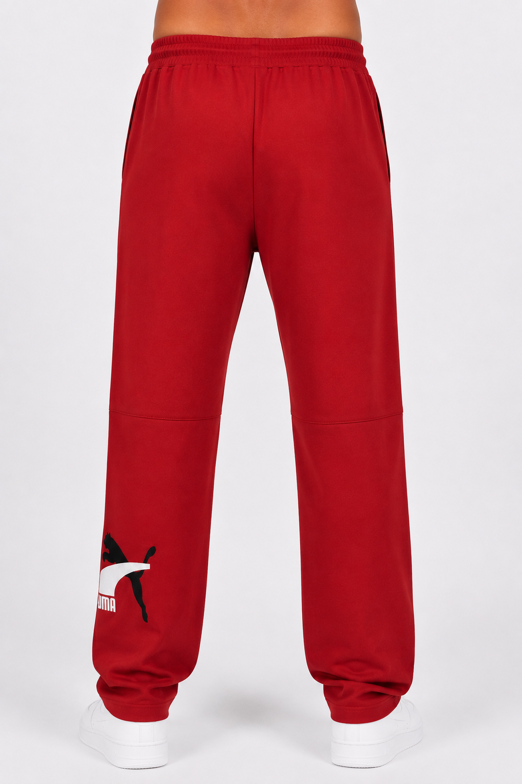 Men's Premium Oversized Logo Track Pants – Olive Green, Red & Royal Blue