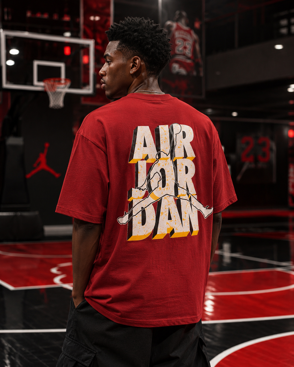 Jordan Air Oversized Graphic Printed Cotton T-Shirt for Men