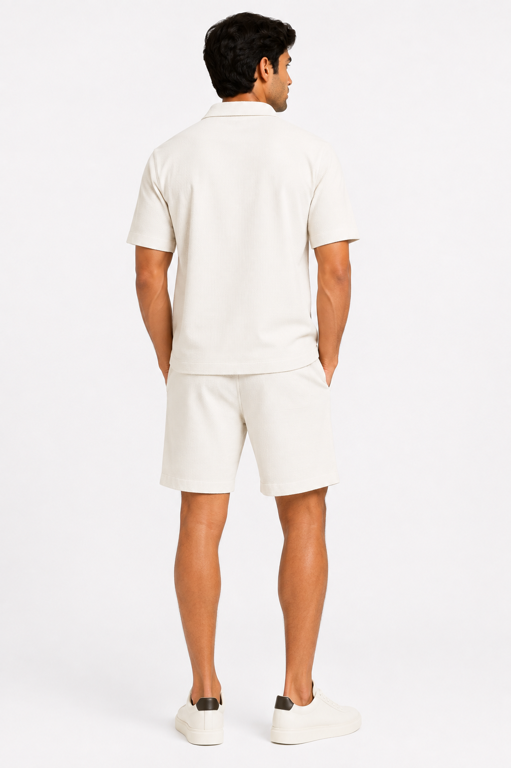 Men's Premium Textured Co-ord Set | Half Sleeve Shirt & Shorts