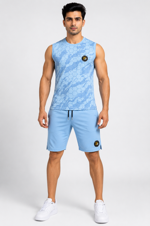 Deshwal Sports Men's Premium Dry Fit Sleeveless Gym Co-ord Set | M - 2XL