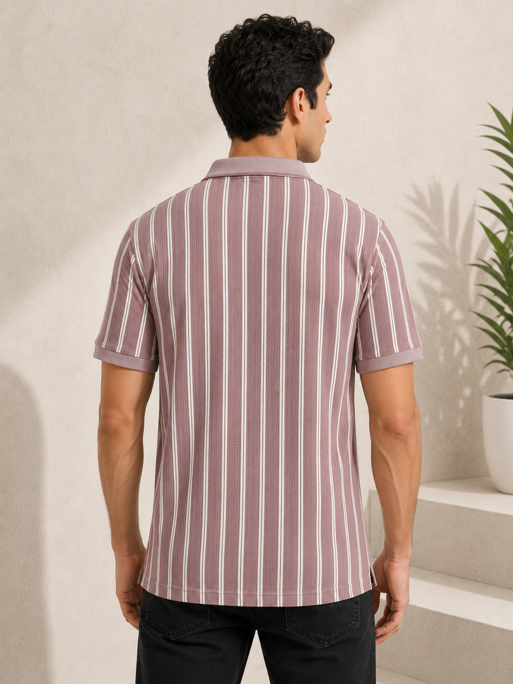 Men's Premium Striped Polo T-Shirt | Regular Fit | Half Sleeves | Chest Pocket