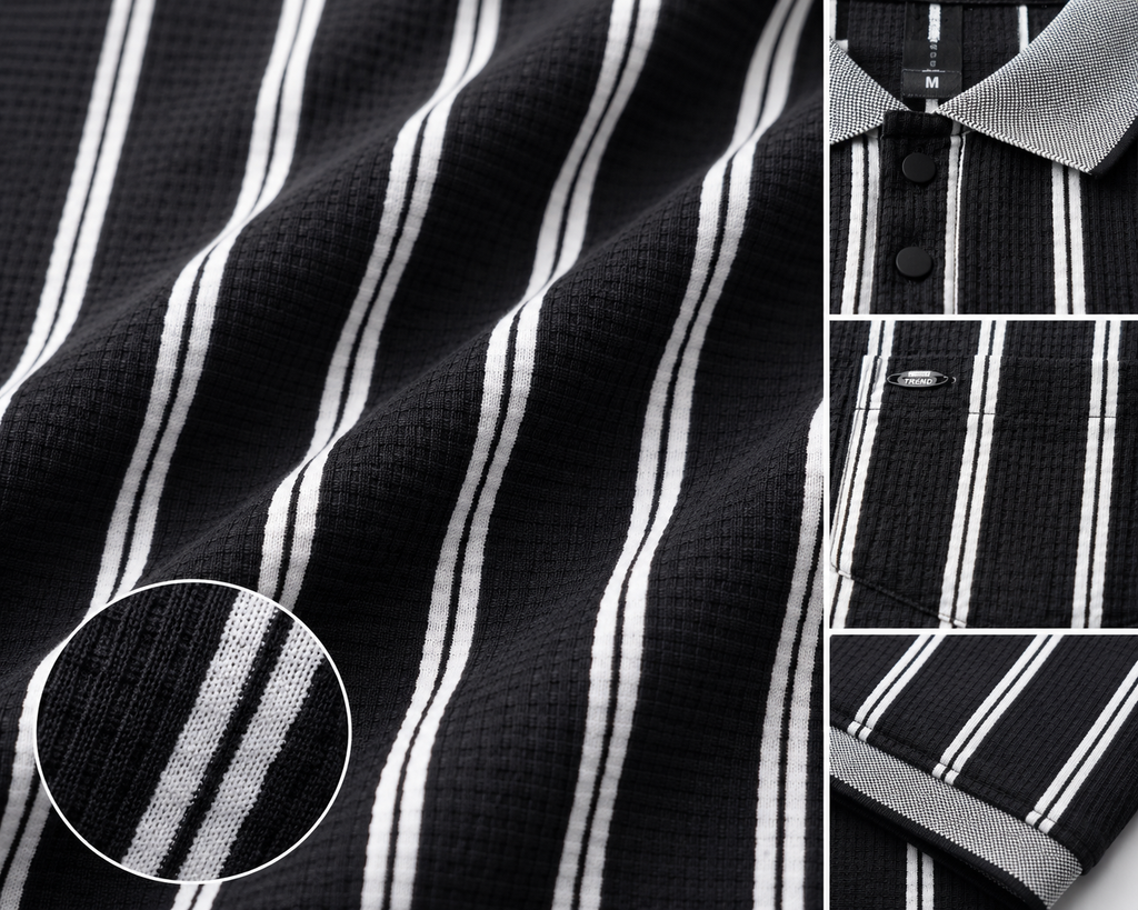 Men's Premium Striped Polo T-Shirt | Regular Fit | Half Sleeves | Chest Pocket