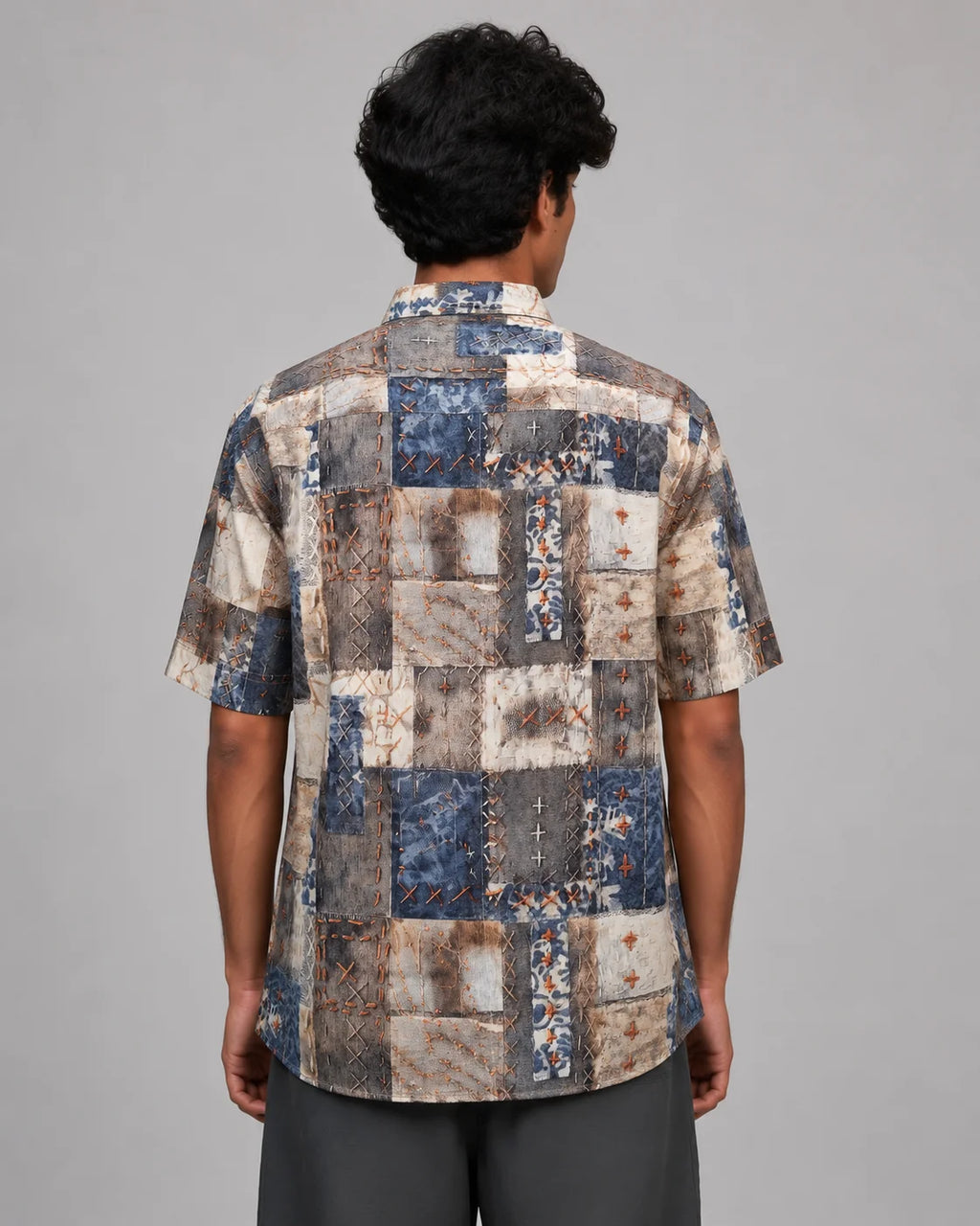 Patwork Print Half Sleeve Shirt