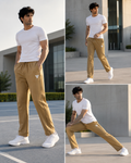 DS Premium NS Fabric Track Pants for Men | Straight Fit | Lightweight Sports & Casual Wear  Black
