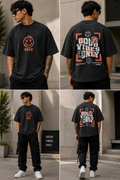 Premium Oversized “Good Vibes Only” Graphic T-Shirt for Men | Streetwear Cotton Round Neck Tee