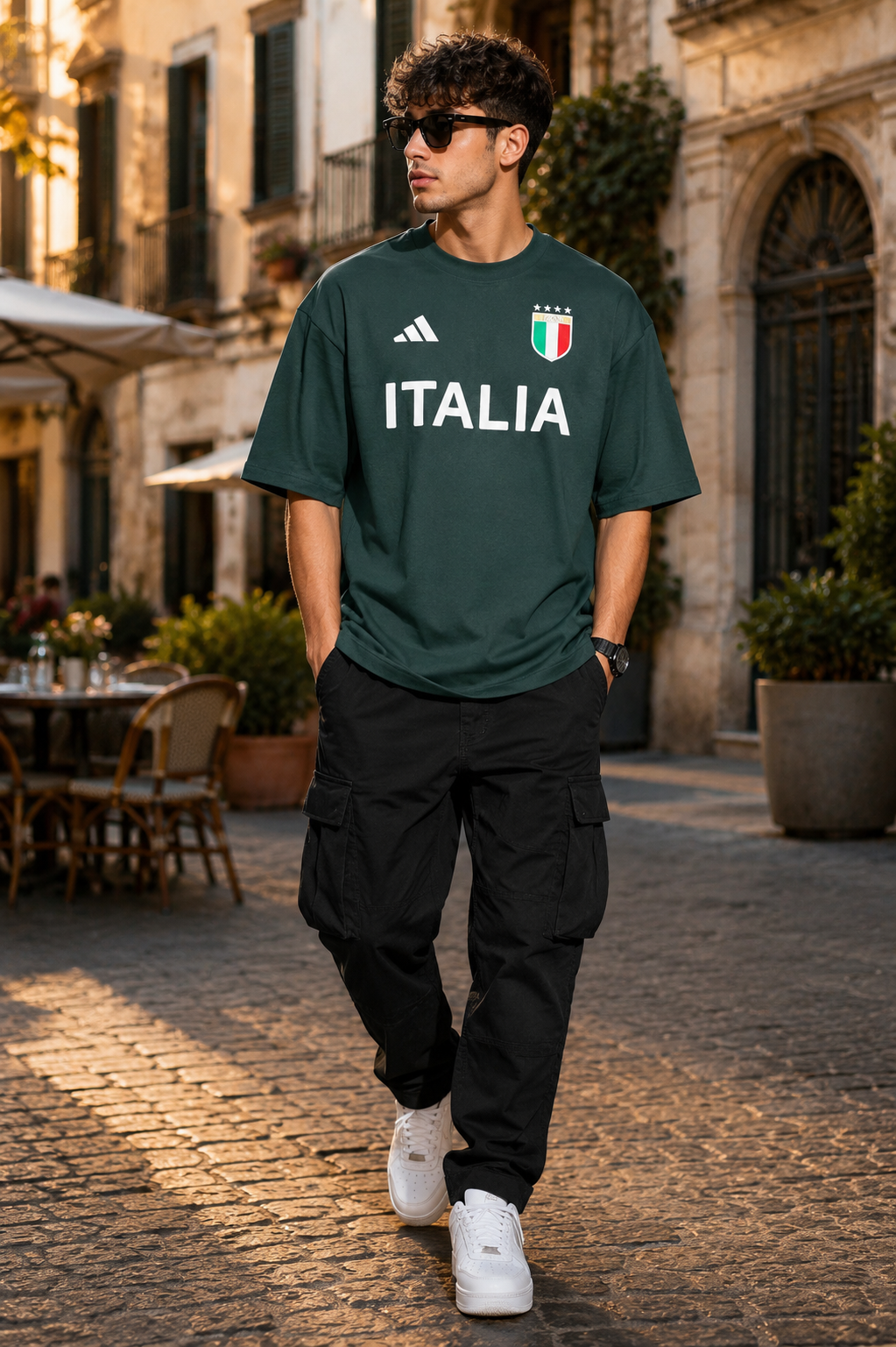 Italia Oversized Drop Shoulder T-Shirt for Men | Premium Cotton Streetwear |