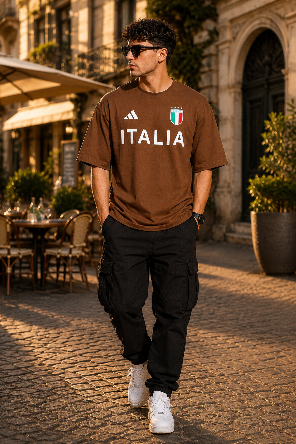 Italia Oversized Drop Shoulder T-Shirt for Men | Premium Cotton Streetwear |