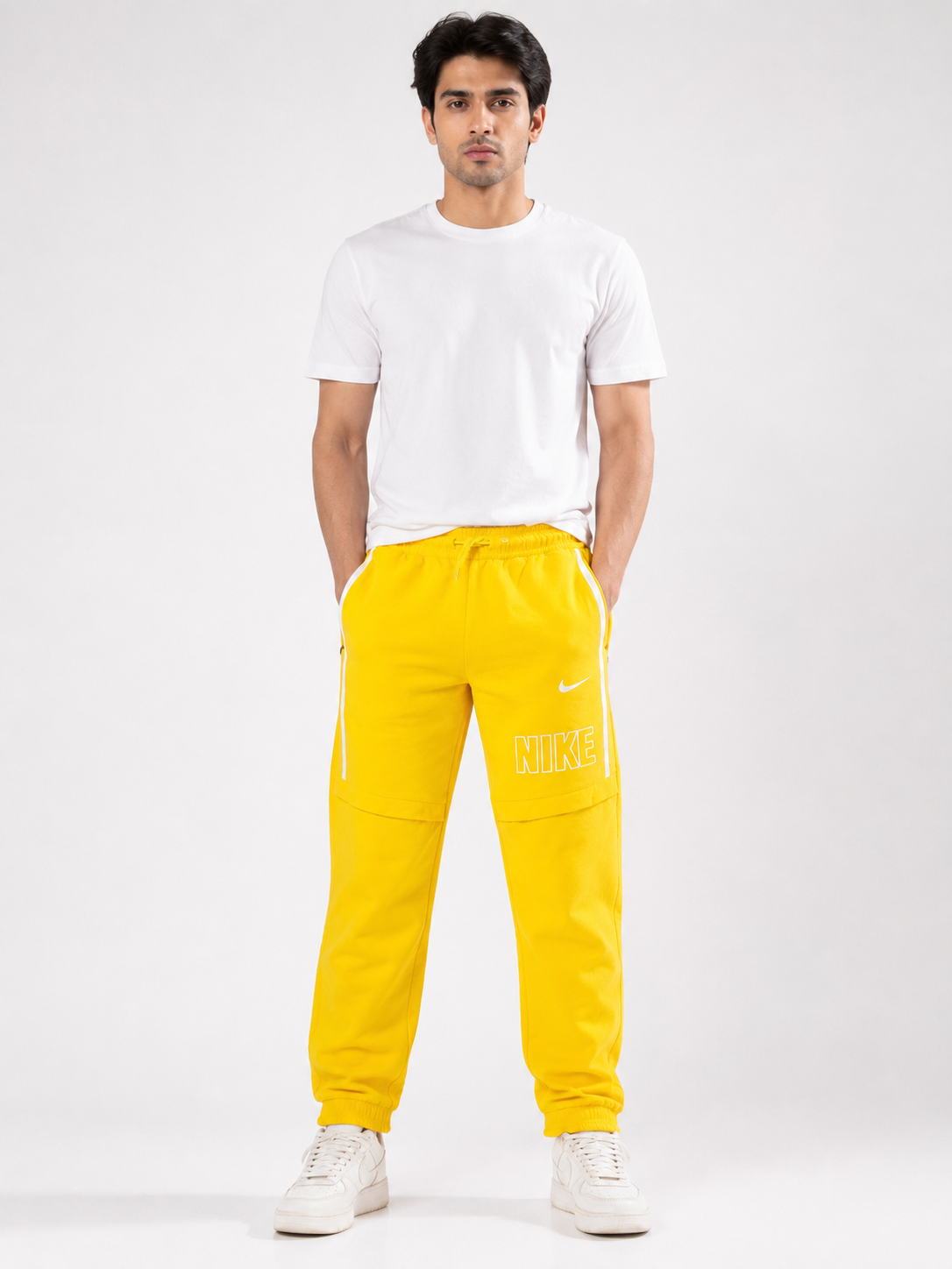 Men's Premium Yellow Jogger Track Pants | Lightweight Casual & Sportswear
