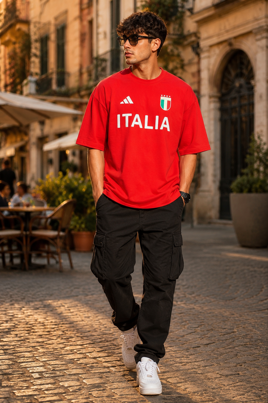 Italia Oversized Drop Shoulder T-Shirt for Men | Premium Cotton Streetwear |