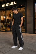 Diesel Crush Terry Wide-Leg Side Stripe Track Pants for Men